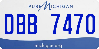 MI license plate DBB7470