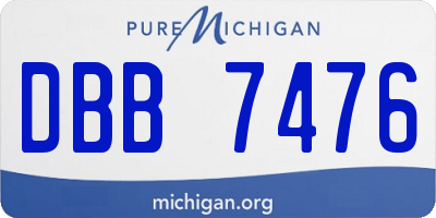 MI license plate DBB7476