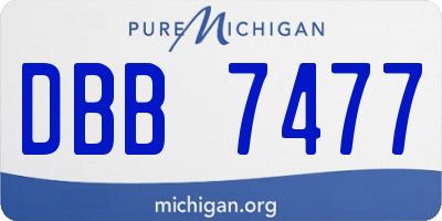 MI license plate DBB7477