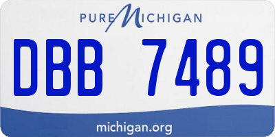 MI license plate DBB7489
