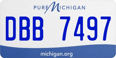 MI license plate DBB7497