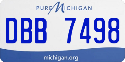 MI license plate DBB7498