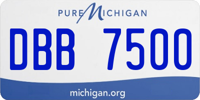 MI license plate DBB7500