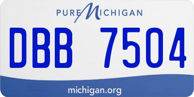 MI license plate DBB7504