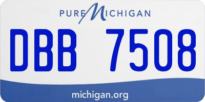 MI license plate DBB7508
