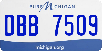MI license plate DBB7509