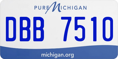 MI license plate DBB7510