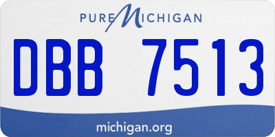 MI license plate DBB7513