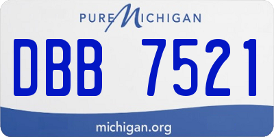 MI license plate DBB7521