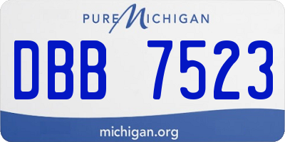 MI license plate DBB7523