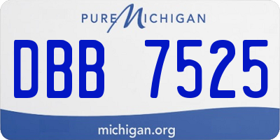 MI license plate DBB7525