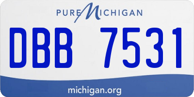 MI license plate DBB7531