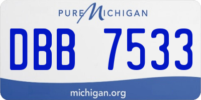 MI license plate DBB7533