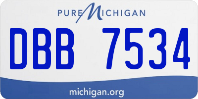 MI license plate DBB7534