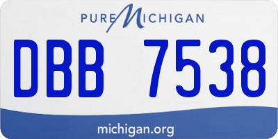 MI license plate DBB7538