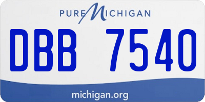 MI license plate DBB7540