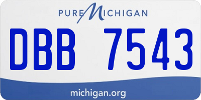 MI license plate DBB7543
