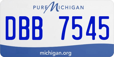 MI license plate DBB7545
