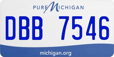 MI license plate DBB7546