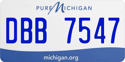 MI license plate DBB7547
