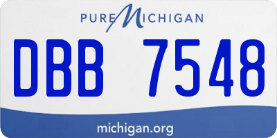 MI license plate DBB7548