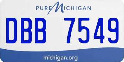 MI license plate DBB7549