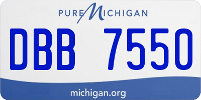MI license plate DBB7550