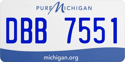 MI license plate DBB7551