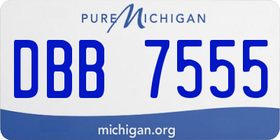 MI license plate DBB7555
