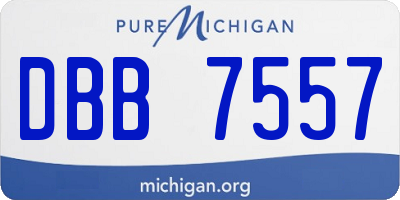 MI license plate DBB7557