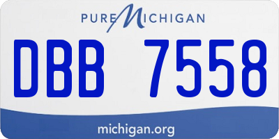 MI license plate DBB7558