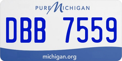 MI license plate DBB7559