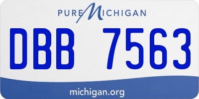 MI license plate DBB7563