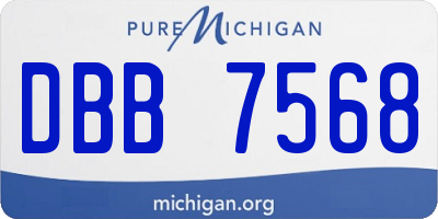 MI license plate DBB7568