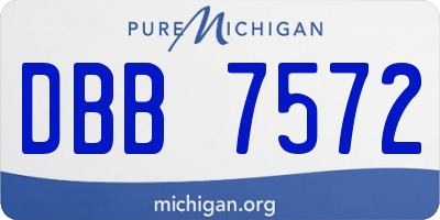 MI license plate DBB7572