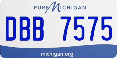 MI license plate DBB7575