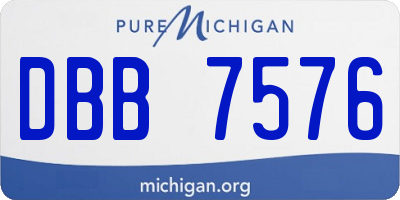 MI license plate DBB7576