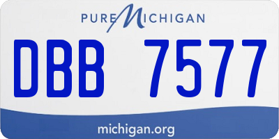 MI license plate DBB7577