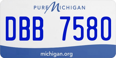 MI license plate DBB7580