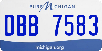 MI license plate DBB7583