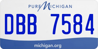 MI license plate DBB7584