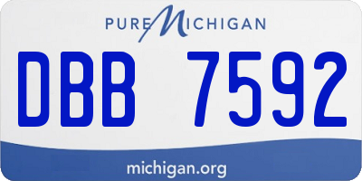 MI license plate DBB7592