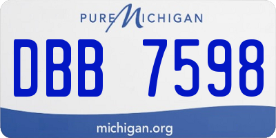 MI license plate DBB7598