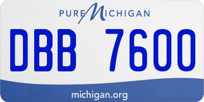 MI license plate DBB7600