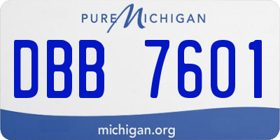 MI license plate DBB7601