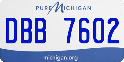MI license plate DBB7602