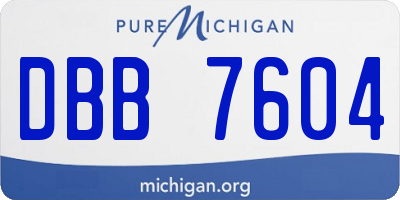 MI license plate DBB7604