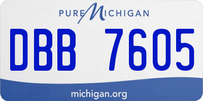 MI license plate DBB7605