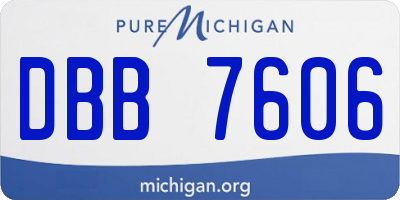 MI license plate DBB7606
