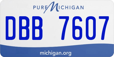 MI license plate DBB7607